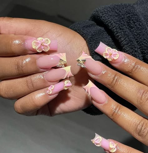 Jelly Flower, Nagel Design, Nyc Nails, Acrylic Toe Nails, Airbrush Nails, Fully Booked, Girly Acrylic Nails, Short Square Acrylic Nails, Exotic Nails