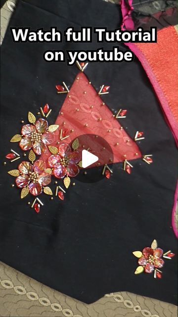 Brooches Blouse Design Tutorial, Brooch Work Blouse Design, Brooches Blouse Design, Brooch Work, Tandoori Masala, Blouse Design Images, Fashion Sewing Tutorials, Work Blouses, Bridal Blouse