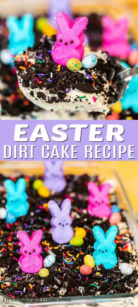 Easy Chocolate Easter Desserts, Easter Desserts Fruit, Easter Dirt Pudding, Easter Dirt Dessert, No Bake Easter Desserts, Easter Desserts Chocolate, Oreo Dirt Cake Recipe, Easter Dirt Cake Recipe, Chocolate Dirt Cake