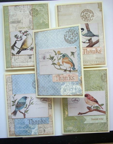 Jacqueline's Craft Nest: Set of Five Notes Cards in Collage style with Bird-prints Trading Card Ideas, Birding Journal, Journal Elements, Finding Treasure, Collage Style, Shabby Chic Cards, Cricut Cards, Bird Cards, Cards Christmas