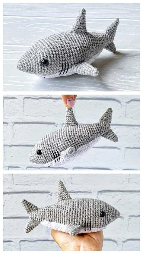 Oombawka Design Crochet, Shark Pillow Crochet Pattern, Free Crochet Shark Patterns Amigurumi, Great White Shark Crochet Pattern Free, Crochet Great White Shark, Crocheted Shark Pattern Free, Easy Crochet Shark Pattern Free, Knitted Shark Pattern Free, Crochet Shark Amigurumi