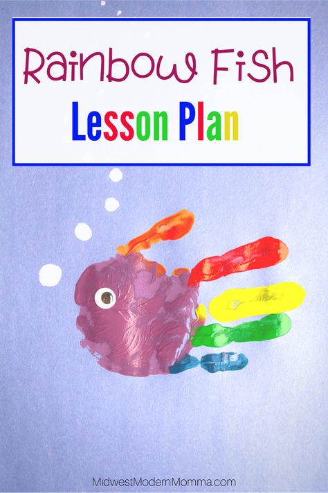 Creating a homeschool lesson plan around a favorite book is a great way to incorporate things your kids already enjoy in their education. We love The Rainbow Fish and thought it would be a great choice for a fun and easy homeschool lesson plan! Rainbow Fish Lesson Plan, Fish Crafts Preschool, Rainbow Fish Book, Rainbow Fish Activities, Fish Handprint, Rainbow Lessons, Rainbow Fish Crafts, The Rainbow Fish, Fish Activities