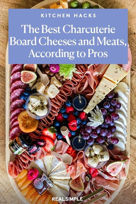 Learn how to put together a stellar charcuterie board or grazing table with the best charcuterie board meats and cheeses, according to the pros. These experts name their favorite cured meats as well as their go-to cheeses and other charcuterie board must-haves. Meat Lovers Charcuterie Board, Charcuterie Amounts, Charcuterie Board Instructions, How To Layout A Charcuterie Board, Designing A Charcuterie Board, Best Meat And Cheese For Charcuterie Board, Charcuterie Board Pickles, Sams Club Charcuterie Board, Charcuterie Board Company Names