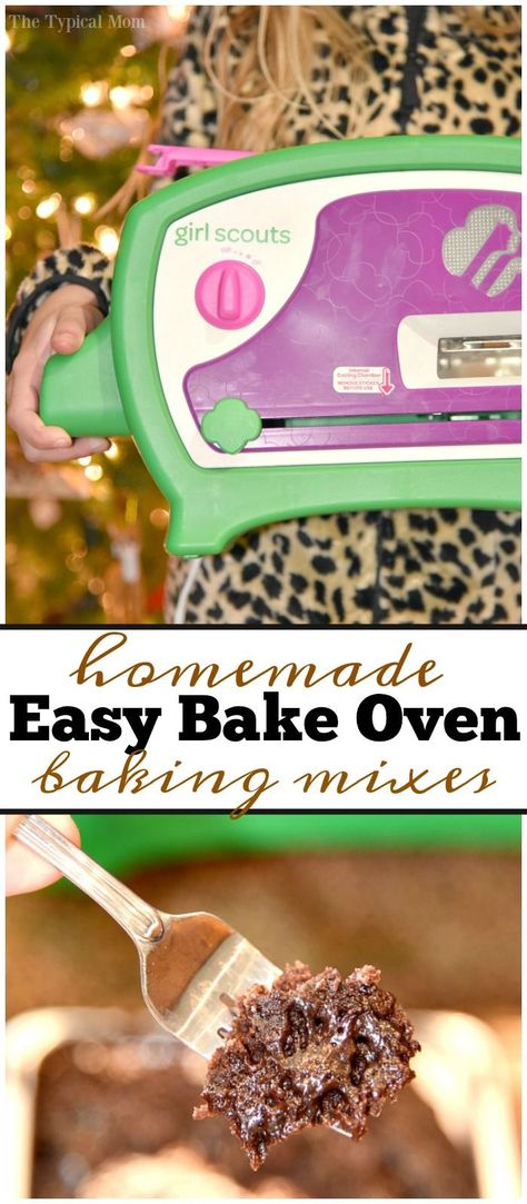 Homemade easy bake oven recipes are great to save you a bit of money. Easy brownie and cake mixes you can use that taste just as good as store bought! via @thetypicalmom Recipes For Easy Bake Ovens, Easy Bake Oven Mixes Diy, Easy Bake Oven Recipes Diy Cake Mixes, Easy Bake Oven Recipes Diy, Easybake Oven Cake Recipes, Diy Easy Bake Oven Recipes, Easy Bake Oven Recipes Kids, Easy Bake Oven Recipes Kids Brownies, Diy Easy Bake Oven Recipes Kids