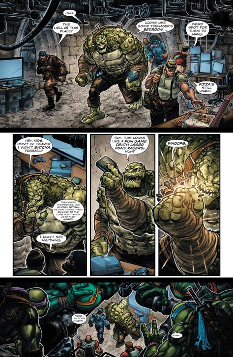 Batman/Teenage Mutant Ninja Turtles 1. Killer Croc. Mikey. Batman Tmnt, Ninja Turtles 2, Killer Croc, Tmnt Comics, Tmnt Art, Young Avengers, Comic Book Pages, Turtle Art, Batwoman