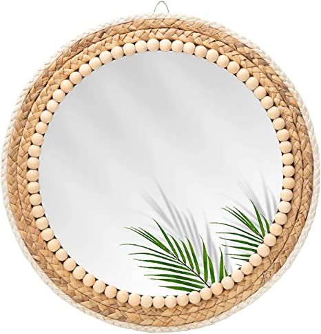 Boho Round Mirror, Boho Wall Mirror, Styling Rugs, Inspiration Dressing, Wall Art Paint, Coastal Ideas, Boho Mirror, Rattan Mirror, Mirror Round