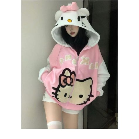 Medium Student Couple, Hello Kitty Hoodie, Cartoon Kitty, Plush Jacket, Kitty Clothes, Couples Sweaters, Pink Hello Kitty, Cute Kitty, Sweatshirt Zipper