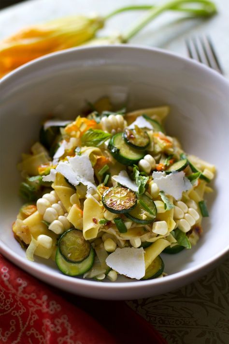 Maltagliati Pasta With Ricotta Salata Recipe Ricotta Salata Recipe, Summer Vegetable Recipes, Summer Pasta Recipes, Summer Vegetables, Nourishing Foods, Vegetarian Pasta, Summer Vegetable, Hearty Meals, Vegetarian Dishes