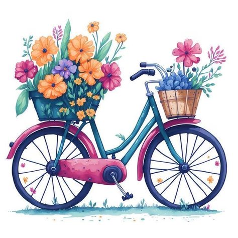 Party Design Poster, Cycle Painting, Mom Coloring Pages, Makeup Themes, Painting Flowers Tutorial, Butterfly Art Painting, Cute Images For Dp, Art Drawings Sketches Pencil, Bicycle Art