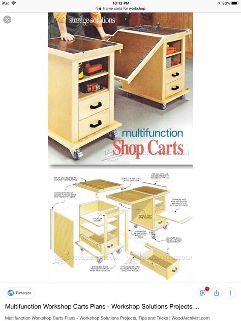 Tool Carts, Woodsmith Plans, Workbench Plans, Workshop Ideas, Workshop Organization, Shop Storage, Shop Organization, Garage Ideas, Woodworking Bench