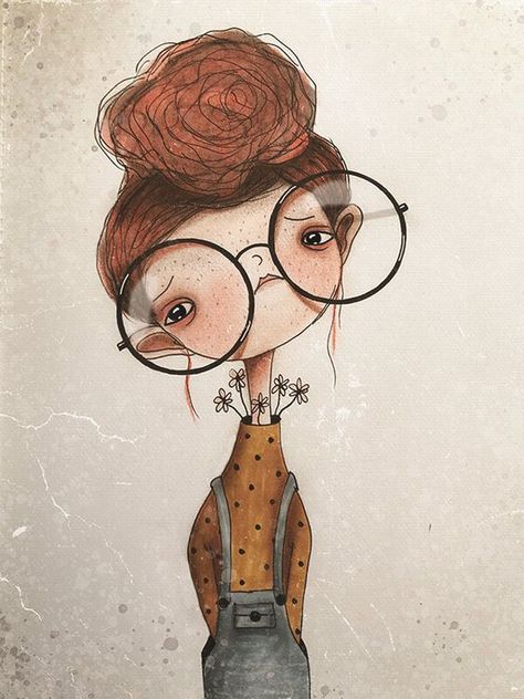 ♔ Femke Muntz - Artiste Hollandaise (Netherlands) Optician Marketing, Bible Cartoon, Illustrated People, Moody Painting, Whimsical Art Paintings, Soyut Sanat Tabloları, M K, Crochet Halter Tops, Your Profile