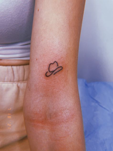 triumph tattoo in louisville, ky Cowboys Hat Tattoo, Cowboy Hat Tattoo Small Simple, Small Cowboy Tattoo For Women, Red Cowboy Hat Tattoo, Cowboy Hat Stick And Poke, Cowboy Hat Tattoo For Women, Little Cowboy Hat Tattoo, Western Stick And Poke Tattoo, Simple Country Tattoos For Women