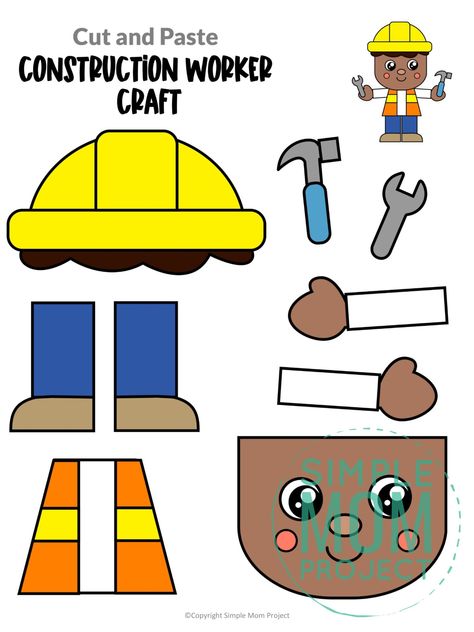 Construction Worker Craft, Community Helpers Art, Community Helpers Lesson Plan, Community Helpers Week, Preschool Community Helpers Theme, Community Helpers Preschool Crafts, Community Helper Lesson, Community Helpers Crafts, Community Helpers Activities