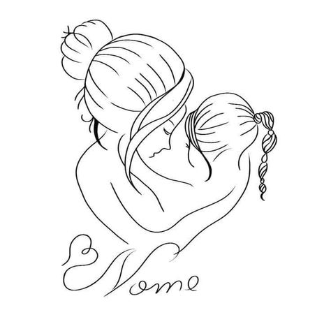 Line Art Mom And Daughter, Angel Baby Art, Mama And Daughter, Baby Tattoo Designs, Daughter Tattoo, Mom Tattoo Designs, Mommy Tattoos, Tattoos For Women Flowers, Muster Tattoos