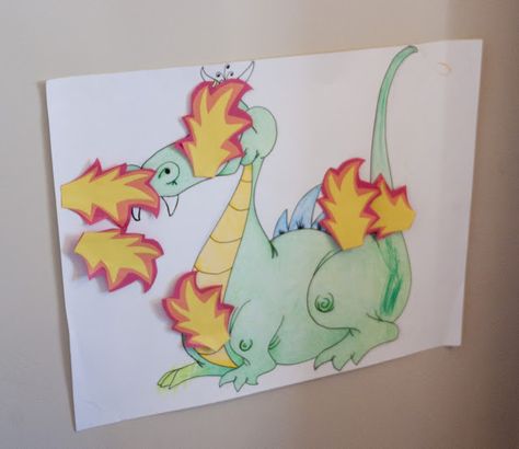 Pin the Fire on the Dragon game--(for Appreciate a Dragon Day on Jan. 16!) Pink Castle Cake, Dragons Love Tacos Party, Birthday Dragon, Draw A Dragon, Knight Birthday Party, Knight Birthday, Dragon Day, Princess Knight, Dragons Love Tacos