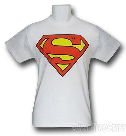 Superman Symbol T-Shirt on White Superman Symbol, Superhero Graphic, Superman Shirt, Dream Clothes, Superman, Enamel Pins, Graphic Tees, Indonesia, Paint