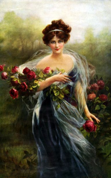 "Goddess Of Summer" by Zula Kenyon; beautiful paintings of women; painting; painter; artist; art; beauty; ladies; lady Goddess Of Summer, Woman With Flowers, Flowers In Her Hair, The Words, Blue Dress, Her Hair, A Woman, Roses, Flowers