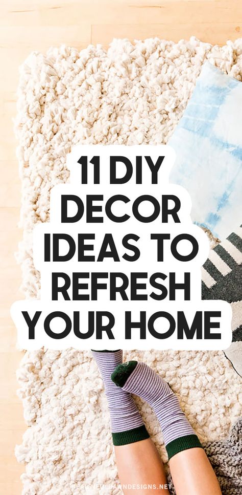 If you want to refresh your home, try making some of these easy DIY home decor ideas. Rugs always add a nice touch to any room. This 5x8 DIY rug is made completely from scratch and requires only four supplies. Plus, it's so easy to make, you can work on it while you watch your favorite TV shows. Big Rug, Beautiful Dawn, Easy Diy Home Decor, Diy Home Decor Ideas, Diy Decor Ideas, Big Rugs, Refresh Your Home, Diy Rug, Home Decor Ideas