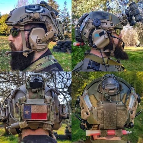 Tactical Helmet Setup, Tactical Hunting Gear, Police Tactical Gear, Helmet Setup, Tactical Kit, Army Helmet, Army Gears, Tactical Helmet, Edc Tactical