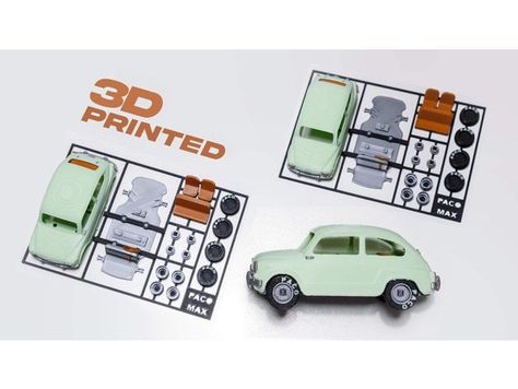 600 kit card by Pacomax Hoc Hanh, 3d Printing Toys, Paper Toys Template, 3d Printing Diy, Fiat 600, 3d Printer Projects, 3d Printing Projects, Photoshop Tutorial Design, Paper Toys