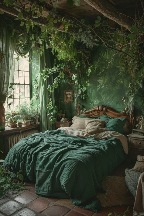 29 Boho Witchy Bedroom Ideas for Your Magical Retreat 1 #into #Oasis #Charm #Eclectic #HomeStyle #Eclectic #an #Apartment #Your #Embracing #HomeDecorating #InteriorInspo #Transforming Overgrown Bedroom, Cozy Witchy Bedroom, Bedroom Witchy, Bedroom White Walls, Boho Witchy Bedroom, Witchy Bedroom Ideas, Bedroom Zen, Apartment Kitchens, Bedroom Organization Ideas