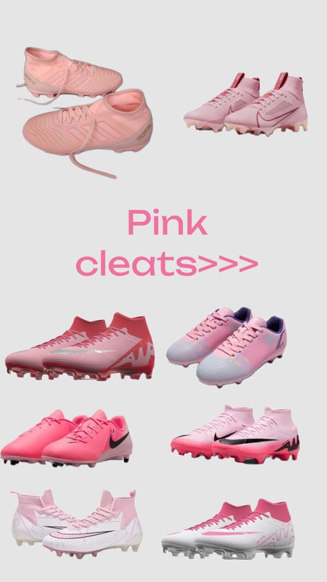 #soccer#pink#football#cleats Pink Football Cleats, Pink Soccer Cleats, Volleyball Gear, Pink Football, Flag Football, Girly Accessories, Football Shoes, Football Outfits, Football Cleats