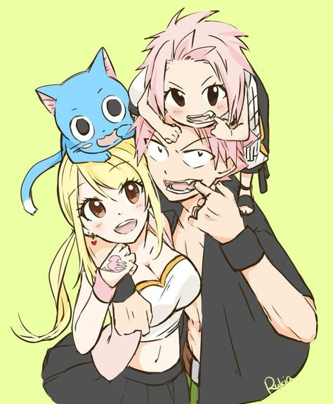 Natsu Dragneel x Lucy Heartfilia (NaLu) — Fairy Tail Fairy Tail Nashi, Nalu Family, Nashi Dragneel, Nalu Fanart, Fairy Tail Kids, Fairy Tail Next Generation, Fairy Tail Meme, Natsu E Lucy, Lucy X Natsu