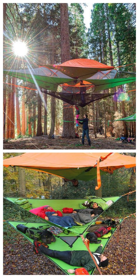 Meet Tentsile, a new form of extreme camping: These colorful tents that hang from trees are like a treehouse and a tent, all rolled into one. Zelt Camping, Tree Tent, Hanging Tent, Camping Must Haves, Camping Checklist, Hammock Camping, Camping Fun, Camping Essentials, Camping Survival