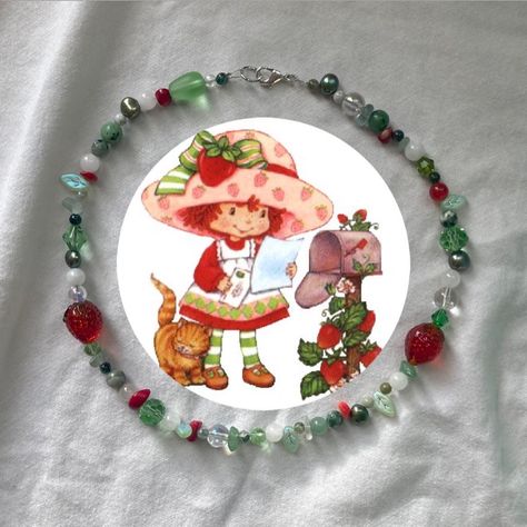 created by kkey2urheart on instagram Strawberry Shortcake Necklace, Bead Ideas, Strawberry Shortcake, Jewelry Ideas, Decorative Plates, Beaded Necklace, Created By, Novelty Christmas, Christmas Ornaments