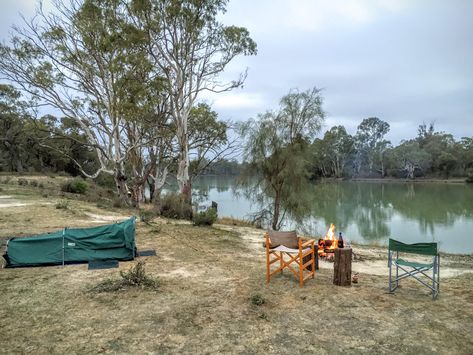 Ute Camping, Camping Swag, Fishing Australia, Camp Lake, Forest Camp, Murray River, Camping Places, Camping Aesthetic, River Fishing