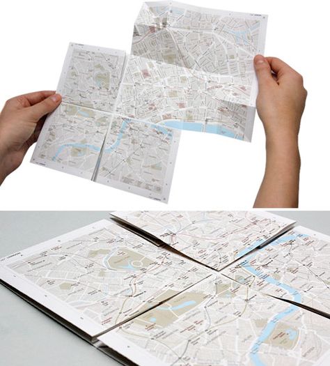 map2 - Zoomable Paper Map (Images courtesy Anne Stauche) Diy Pull Down Map, Map Folding Design, Activities Mapping Architecture, Map Folding, Map Projections Geography, Leaflet Map, Map Images, Mechanical Pen, Infographic Map