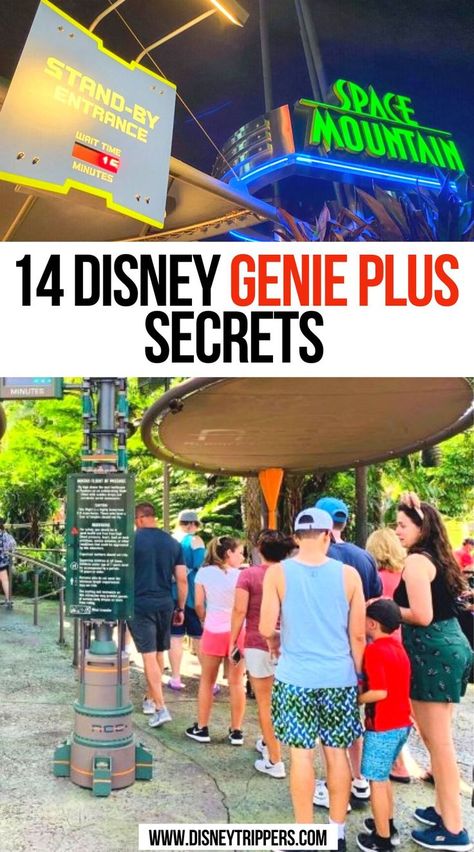 14 Disney Genie+ Secrets Disney Genie Plus, Genie Disney, Disney Fastpass, Disney Genie, Disney Universal Studios, Travel Disney, Disney World Rides, Disney World Christmas, Disney World Vacation Planning