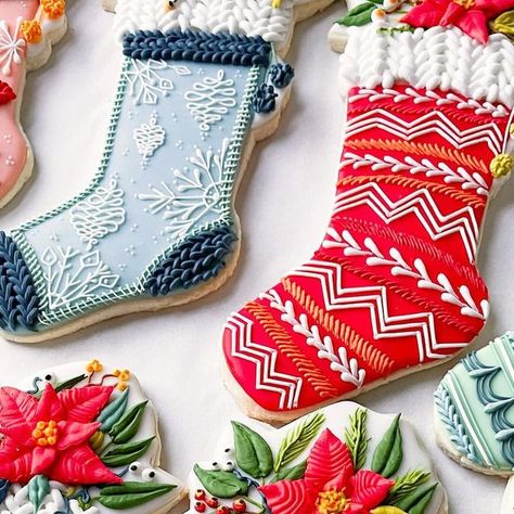 Abby Tucker on Instagram: "Christmas stockings ✨ Opening stockings is one of my favorite parts of Christmas 🥲 ❄️" Santa Boot Cookie Decorated, Stockings Cookies Decorated, Stocking Royal Icing Cookies, Christmas Stocking Cookies Royal Icing, Stocking Cookies Decorated, Stocking Cookies, Christmas Stocking Cookies, Cooking Decorating, Decorative Cookies