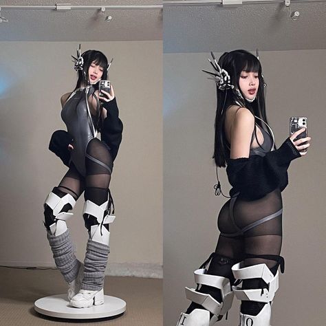 #cyberpunk Cyberpunk Cosplay, Cyberpunk Clothes, Cyberpunk Fashion, Winter Gear, Figure Poses, Futuristic Fashion, Human Poses, Cool Poses, Punk Outfits