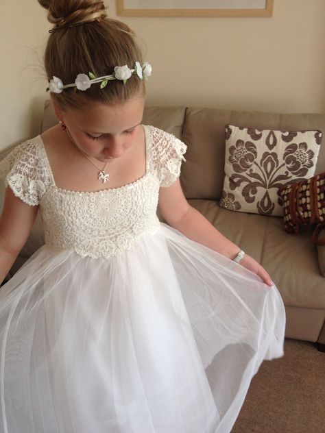 My gorgeous little sister in her monsoon flower girl dress. #flowergirl Monsoon Flower Girl Dress, Girl Hair Dos, Girls Attire, Sisters Wedding, Girls Special Occasion Dresses, Girl Christening, Flower Girl Hairstyles, Communion Dresses