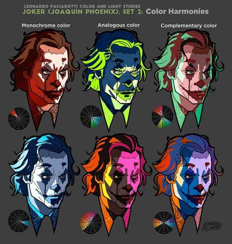 Joker Joaquin, Color Harmonies, Color Theory Art, Color And Light, Light Study, Palette Art, Color Illustration, Joaquin Phoenix, Arte Inspo