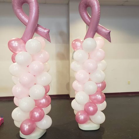 Pink Out Decorations, Survivor Party, Balloon Columns, Balloon Decorations, Balloons, Instagram