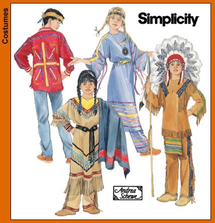 Purchase Simplicity 5448 and read its pattern reviews. Find other Costumes, sewing patterns... Sewing Patterns Kids Dress, Baby Born Kleidung, American Costume, Toddler Sewing Patterns, Native American Dress, Native American Clothing, American Dress, Costume Sewing Patterns, Costume Patterns