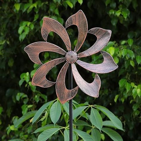 Amazon.com: Starryfill Garden Wind Spinner Outdoor Metal Decoration, Single Blade Easy Rotate with Vertical Sculpture Stake Construction for Patio Lawn & Garden (Copper-Colored) : Patio, Lawn & Garden Large Yard Ornaments, Copper Yard Art, Copper Wind Spinners, Solar Wind Spinners, Kinetic Wind Spinners, Garden Wind Spinners, Wind Sculptures, Sun Porch, Cat Christmas Gift