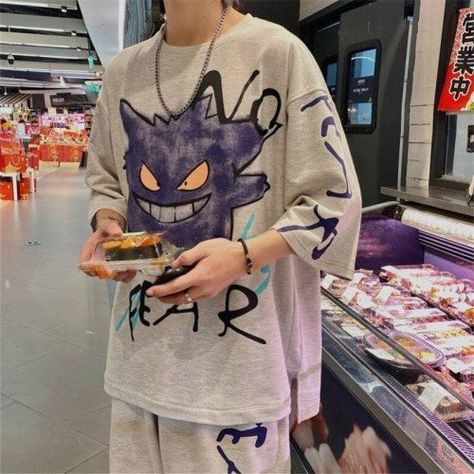 Hop Pokemon, Pokemon T Shirt, Oversize Tshirt, Pokemon T, Trouser Suit, Anime Tshirt, Shirt Streetwear, Swaggy Outfits, Couple Outfits