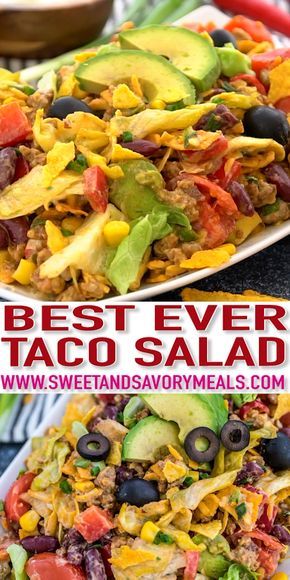 The Best Taco Salad, Recipe For Taco Salad, Best Taco Salad Recipe, Homemade Catalina Dressing, Taco Salad With Catalina Dressing, Best Taco Salad, Easy Taco Salad Recipe, Salad Taco, Catalina Dressing