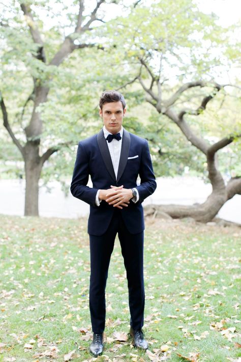 Navy Tux, Pose Pengantin, Formal Wedding Attire, Wedding Tux, Black Suspenders, Blue Tuxedos, Tuxedo Wedding, Groomsmen Attire, Wedding Suit