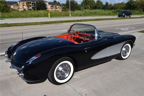 57 Corvette, Corvette Classic, 1957 Corvette, Chevrolet Corvette C1, Old Corvette, Chevy Cars, Chevy Muscle Cars, Corvette Convertible, Barrett Jackson Auction