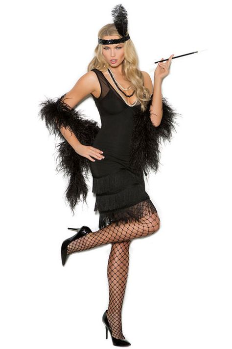 Gatsby Party Outfit, Style Année 20, Punk Woman, Black Fringe Dress, Role Play Costume, Dress With Fringe, Women Costume, Flapper Costume, Spicy Lingerie