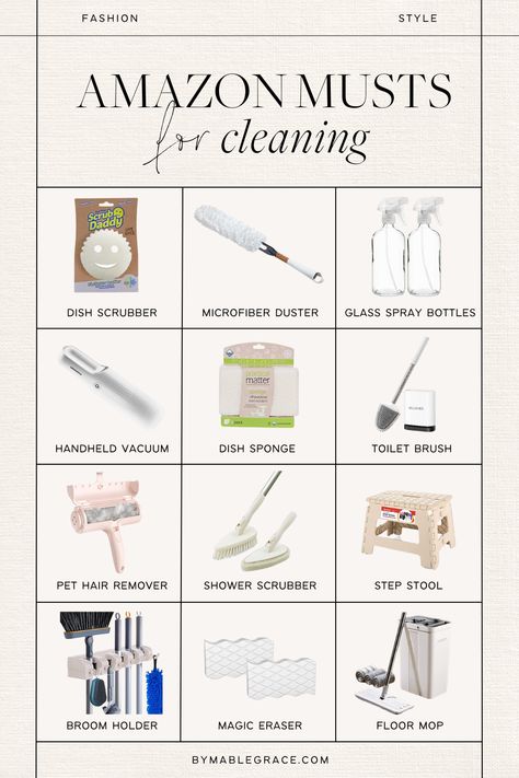 Amazon Cleaning Must-Haves Amazon Household Must Haves, House Cleaning Essentials, Amazon Finds Cleaning, Home Things To Buy, Clean Girl Amazon Must Haves, Amazon Cleaning Must Haves, Amazon House Must Haves, Amazon Cleaning Products, Cleaning Must Haves