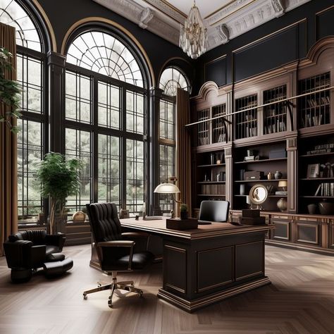 Luxury Home Office Design, Grand Office, Ceo Office Design, Big Office, Kim V, Ceo Office, Fancy Office, Office Design Inspiration, Large Office