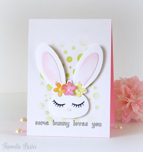 Some bunny... Bunny Birthday Cards Handmade, Bunny Cards Handmade, Bunny Birthday Card, Easter Bunny Cards, Easter Cards Handmade, Some Bunny Loves You, Easter Floral, Adorable Bunny, Bunny Face