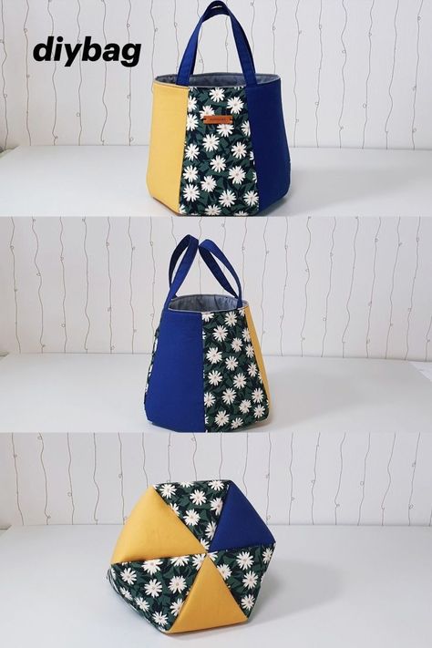 Small Tote Bag Pattern, Diy Tote Bag Tutorial, Bag Free Pattern, Tote Bag Pattern Free, Handbag Sewing Patterns, Handmade Fabric Bags, Sac Diy, Tote Bag Tutorial, Bag Pattern Free