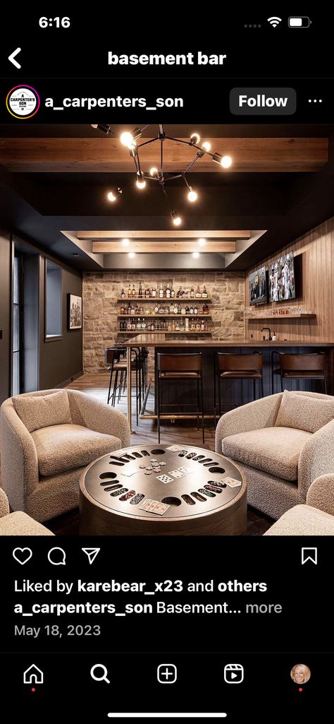 Whiskey Lounge Home, Basement Entertainment, Cellar Ideas, Bar Basement Ideas, Whiskey Lounge, Bourbon Room, Bar Basement, Diy Basement, Basement Makeover