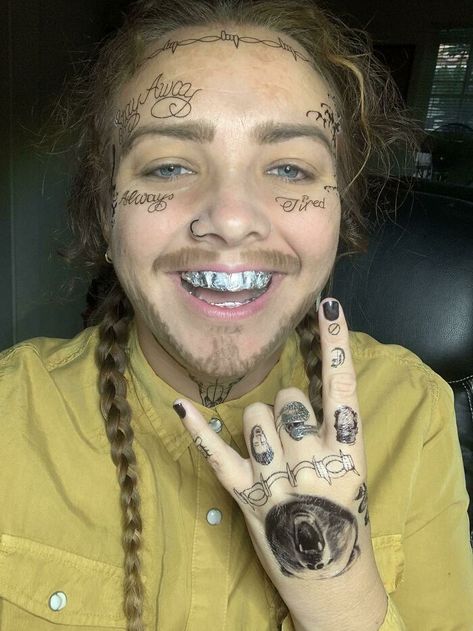 Post Malone For Halloween. Turned Out Better Than Anticipated Post Malone Halloween Costume, Epic Halloween Costumes, Quick Costumes, Clever Halloween, Clever Halloween Costumes, Hallowen Costume, Halloween Tattoo, Scary Halloween Costumes, Scary Costumes